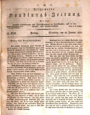 Allgemeine Handlungs-Zeitung Freitag 29. Januar 1830