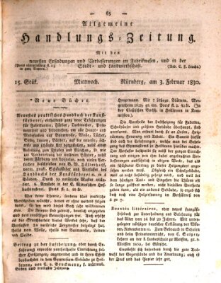Allgemeine Handlungs-Zeitung Mittwoch 3. Februar 1830