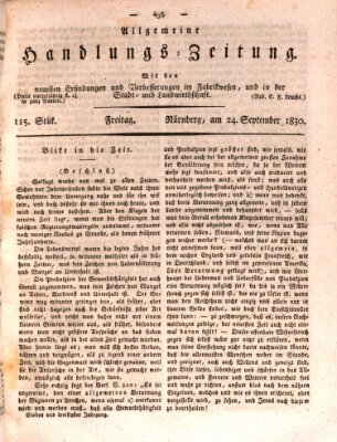 Allgemeine Handlungs-Zeitung Freitag 24. September 1830