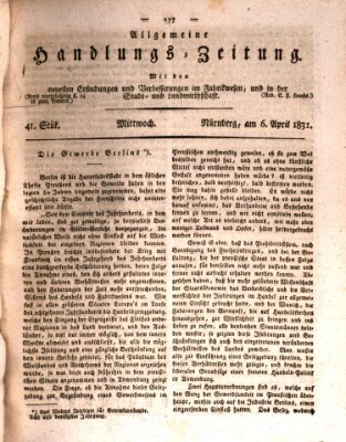 Allgemeine Handlungs-Zeitung Mittwoch 6. April 1831