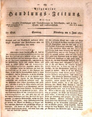 Allgemeine Handlungs-Zeitung Sonntag 5. Juni 1831