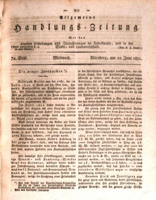 Allgemeine Handlungs-Zeitung Mittwoch 22. Juni 1831