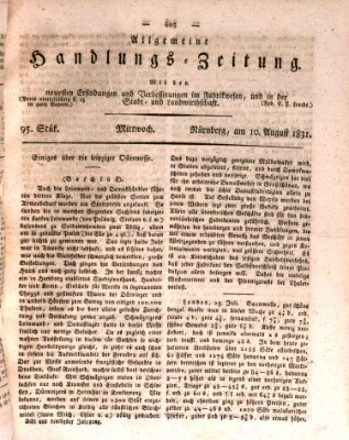 Allgemeine Handlungs-Zeitung Mittwoch 10. August 1831