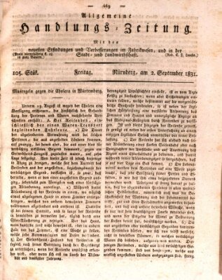 Allgemeine Handlungs-Zeitung Freitag 2. September 1831