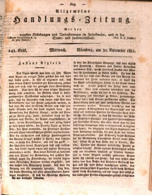 Allgemeine Handlungs-Zeitung Mittwoch 30. November 1831