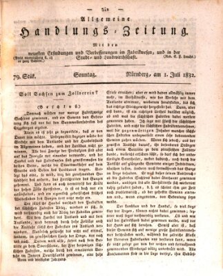 Allgemeine Handlungs-Zeitung Sonntag 1. Juli 1832