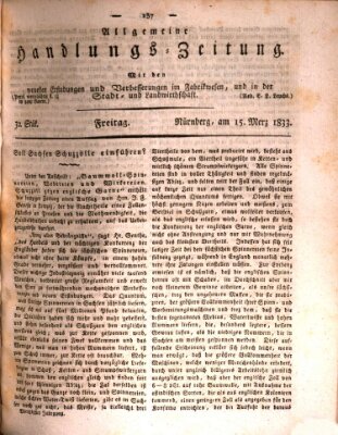 Allgemeine Handlungs-Zeitung Freitag 15. März 1833