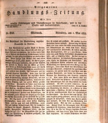 Allgemeine Handlungs-Zeitung Mittwoch 1. Mai 1833