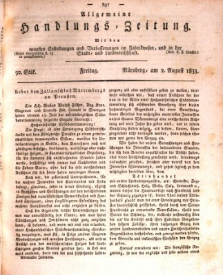 Allgemeine Handlungs-Zeitung Freitag 2. August 1833