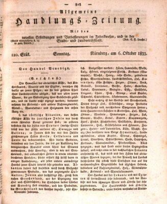 Allgemeine Handlungs-Zeitung Sonntag 6. Oktober 1833