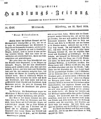 Allgemeine Handlungs-Zeitung Mittwoch 16. April 1834