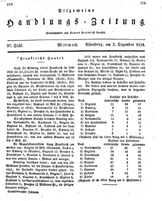 Allgemeine Handlungs-Zeitung Mittwoch 3. Dezember 1834