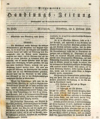 Allgemeine Handlungs-Zeitung Mittwoch 4. Februar 1835