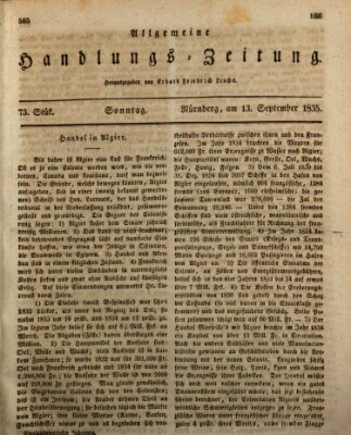 Allgemeine Handlungs-Zeitung Sonntag 13. September 1835