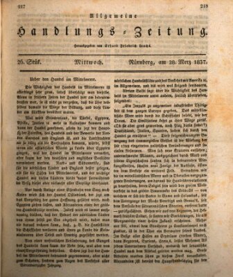 Allgemeine Handlungs-Zeitung Mittwoch 29. März 1837