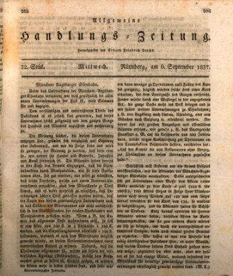 Allgemeine Handlungs-Zeitung Mittwoch 6. September 1837
