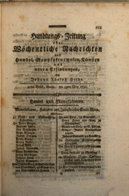 Handlungszeitung oder wöchentliche Nachrichten von Handel, Manufakturwesen, Künsten und neuen Erfindungen Samstag 19. Mai 1792