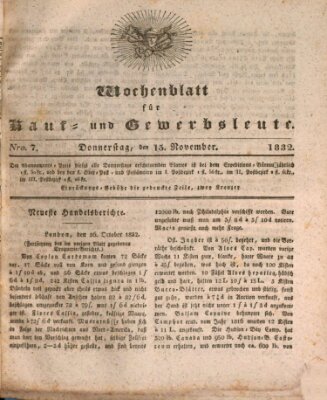 Wochenblatt für Kauf- und Gewerbsleute Donnerstag 15. November 1832