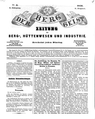 Der Berggeist Dienstag 5. August 1856