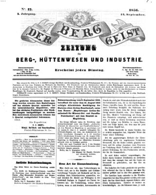 Der Berggeist Dienstag 16. September 1856