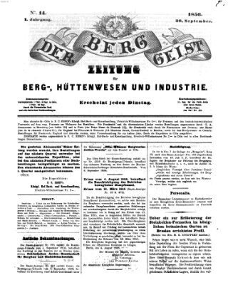 Der Berggeist Dienstag 30. September 1856