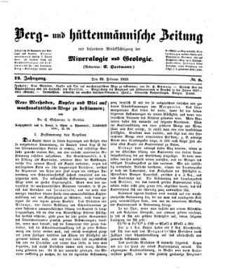 Berg- und hüttenmännische Zeitung Mittwoch 23. Februar 1853