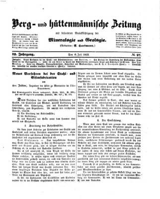 Berg- und hüttenmännische Zeitung Mittwoch 6. Juli 1853