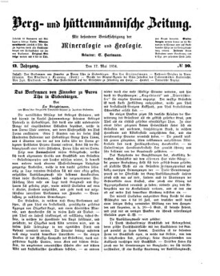 Berg- und hüttenmännische Zeitung Mittwoch 17. Mai 1854