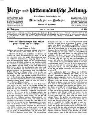 Berg- und hüttenmännische Zeitung Mittwoch 16. Mai 1855