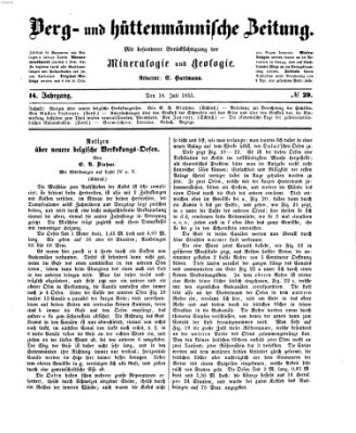 Berg- und hüttenmännische Zeitung Mittwoch 18. Juli 1855
