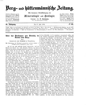 Berg- und hüttenmännische Zeitung Mittwoch 9. Juli 1856
