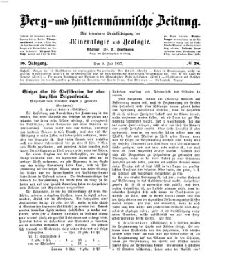 Berg- und hüttenmännische Zeitung Donnerstag 9. Juli 1857