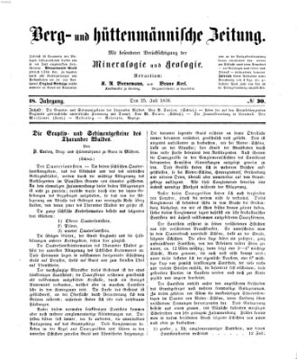 Berg- und hüttenmännische Zeitung Montag 25. Juli 1859
