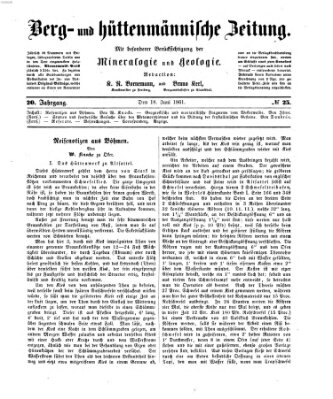 Berg- und hüttenmännische Zeitung Dienstag 18. Juni 1861