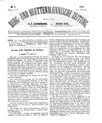Berg- und hüttenmännische Zeitung Mittwoch 19. Februar 1862