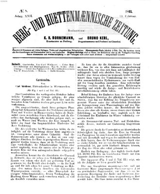 Berg- und hüttenmännische Zeitung Donnerstag 19. Februar 1863