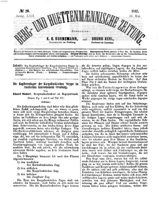 Berg- und hüttenmännische Zeitung Mittwoch 13. Mai 1863