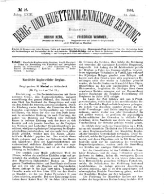 Berg- und hüttenmännische Zeitung Freitag 24. Juni 1864
