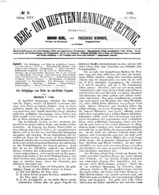 Berg- und hüttenmännische Zeitung Montag 12. März 1866