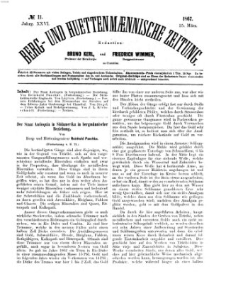 Berg- und hüttenmännische Zeitung Freitag 15. März 1867