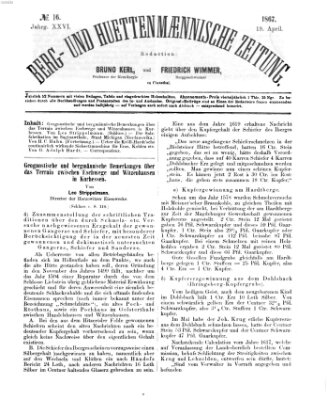 Berg- und hüttenmännische Zeitung Freitag 19. April 1867