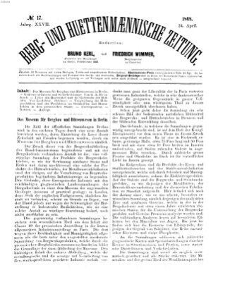 Berg- und hüttenmännische Zeitung Freitag 24. April 1868