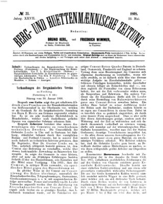 Berg- und hüttenmännische Zeitung Freitag 22. Mai 1868