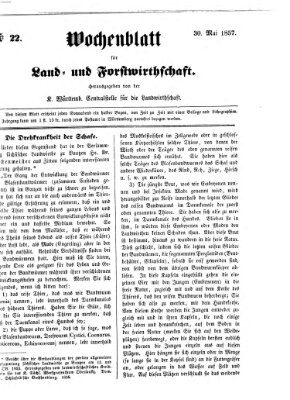 Wochenblatt für Land- und Forstwirthschaft Samstag 30. Mai 1857