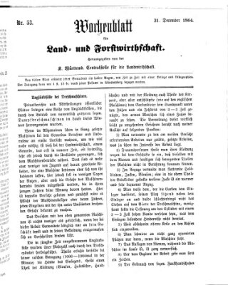 Wochenblatt für Land- und Forstwirthschaft Donnerstag 31. Dezember 1863