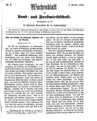 Wochenblatt für Land- und Forstwirthschaft Samstag 6. Februar 1864