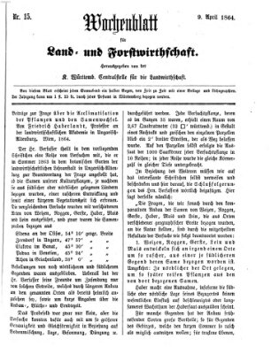 Wochenblatt für Land- und Forstwirthschaft Samstag 9. April 1864