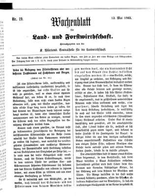Wochenblatt für Land- und Forstwirthschaft Samstag 13. Mai 1865