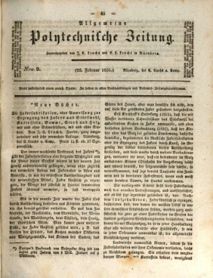 Allgemeine polytechnische Zeitung (Allgemeine Handlungs-Zeitung) Donnerstag 26. Februar 1835