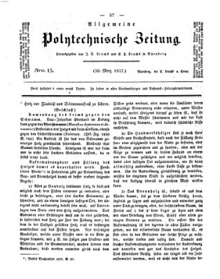 Allgemeine polytechnische Zeitung (Allgemeine Handlungs-Zeitung) Donnerstag 30. März 1837